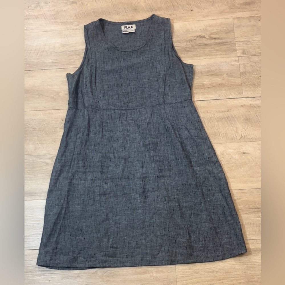 Flax 100% Linen Sleeveless Midi Dress Size Medium